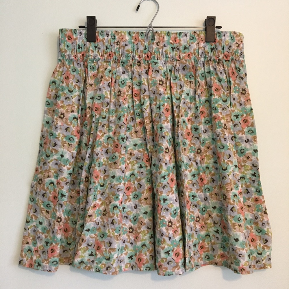 H&M Colorful Floral Cotton Skirt Large